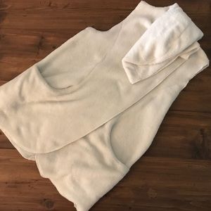 Cream, soft, hooded vest